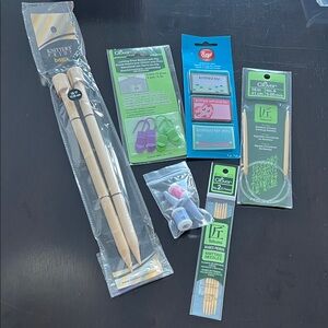 Knitting bundle of needles and accessories